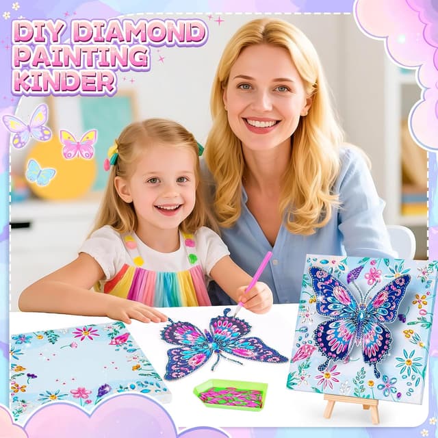 Detalle 2 de Diamond Painting Schmetterling Bastelset