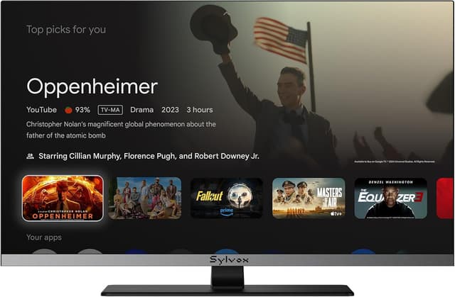 Detalle 2 de SYLVOX 32-inch 12V RV Smart TV with Built-in DVD Player (Google OS, 1080p FHD, WiFi & Bluetooth)