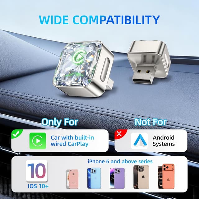 Thumbnail 6 de Wireless Apple CarPlay Adapter (5.8G, Quad-Core, Plug & Play) — No-Lag CarPlay Receiver