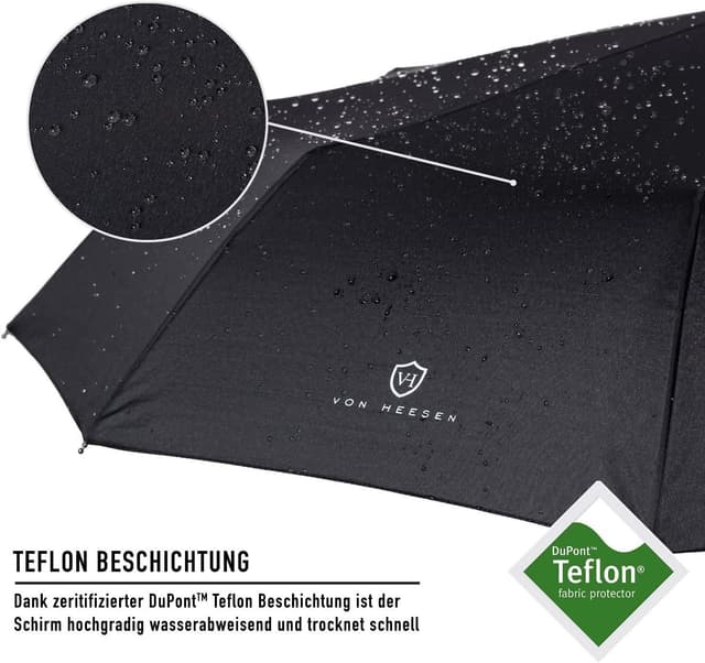 Detalle de VON HEESEN Taschenschirm sturmfest 140 km/h ☂