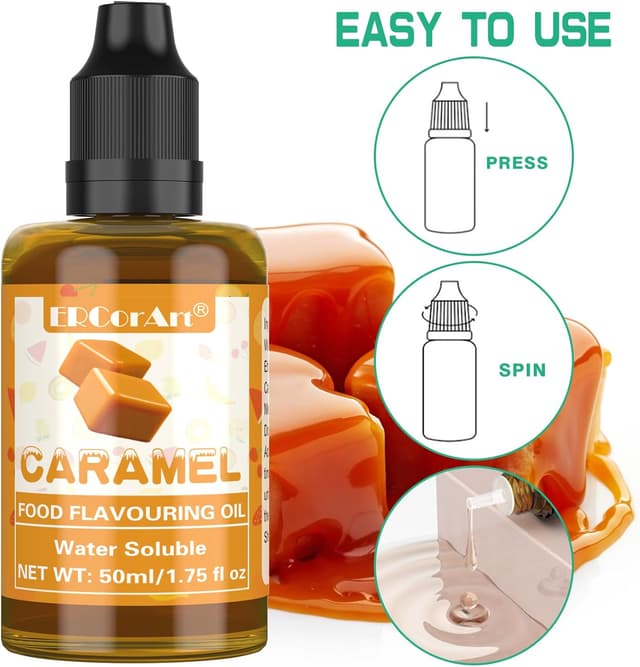 Thumbnail 3 de Caramel Food Flavouring Oil 50 ml 🍬
