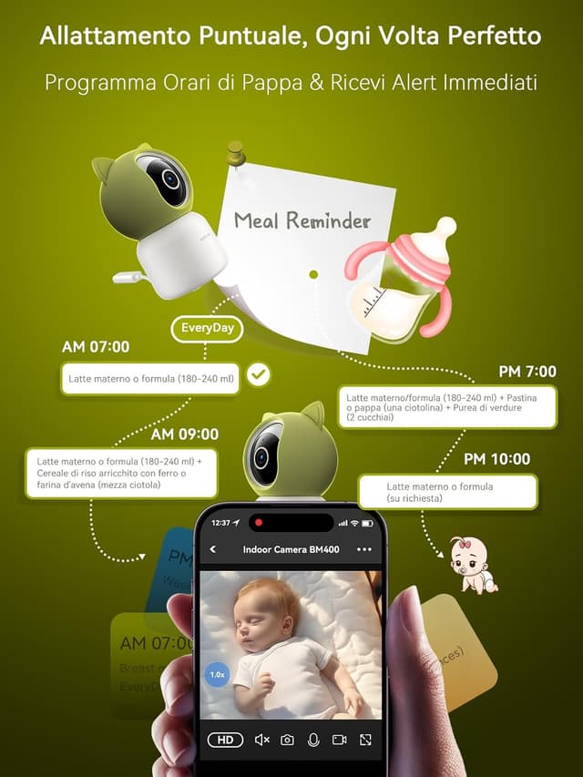 Thumbnail 6 de 2K 4MP Baby Monitor Telecamera WiFi 355°