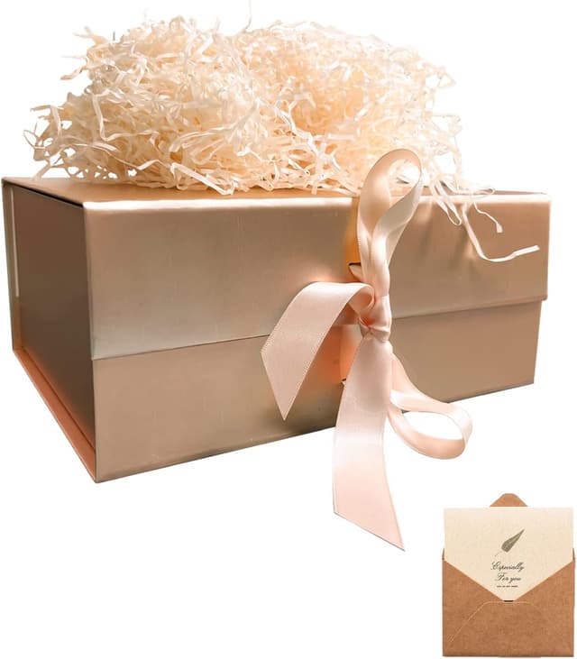 Thumbnail 6 de White Gift Box (33x26x11cm) with Magnetic Lids and Silk Ribbon – Large Present Packaging