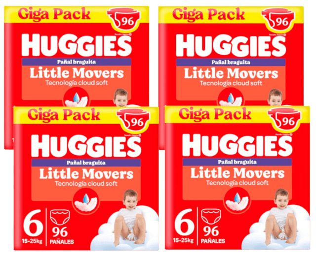 Detalle de Huggies Little Movers Pañales Braguita Disney Talla 6 🦸