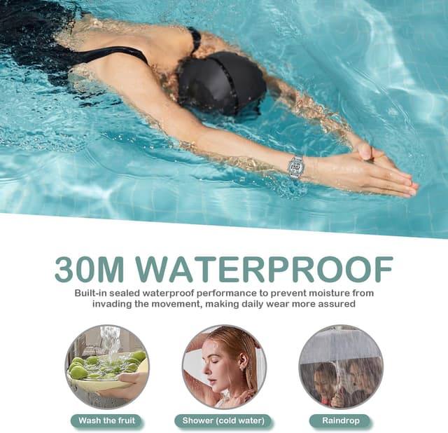 Detalle 2 de Hearkent Women Pedometer Watch with Step Counter, 30M Waterproof EL Backlight & No-App Tracking