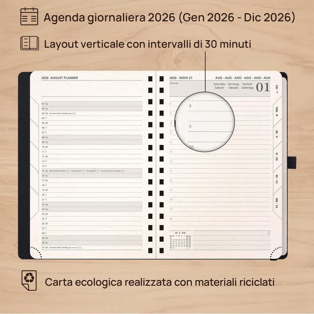 Thumbnail 2 de POPRUN Agenda 2026 Giornaliera Spirale 21,5 x 14,5 cm