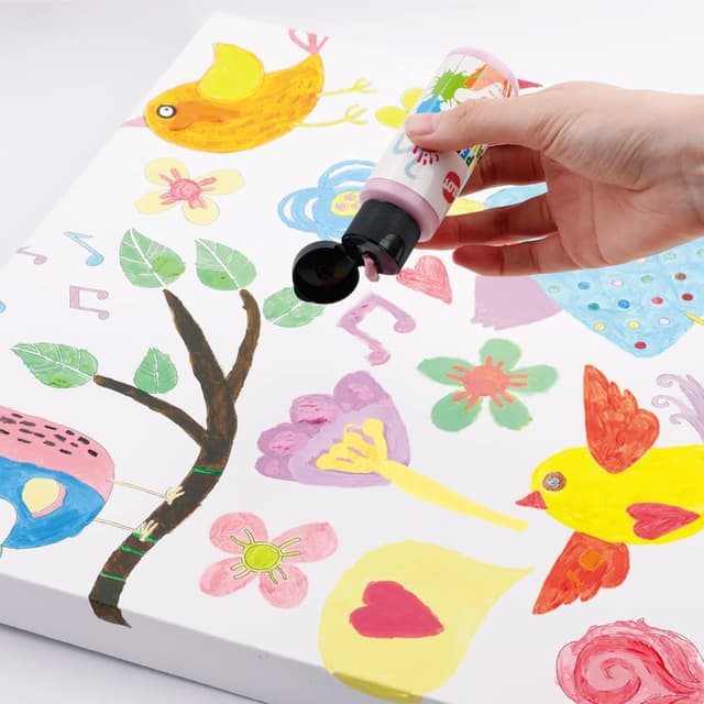 Detalle 2 de BLOT Washable Tempera Paint for Kids (18 Colours) non-toxic poster paints with metallic, fluorescent & glitter effects