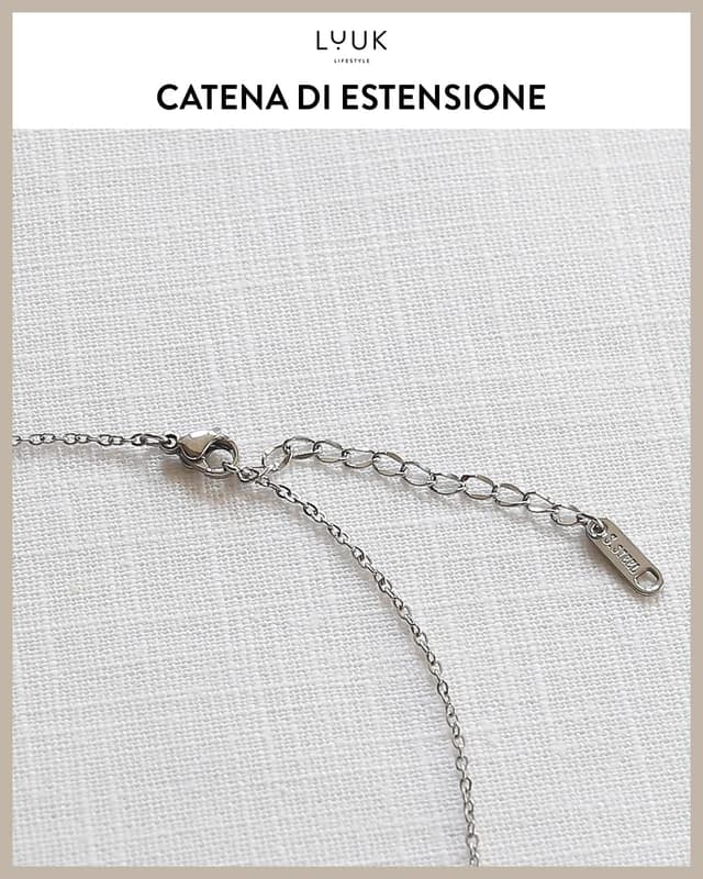 Thumbnail 6 de LUUK LIFESTYLE collana in acciaio con ciondolo arcobaleno e dedica HAPPINESS