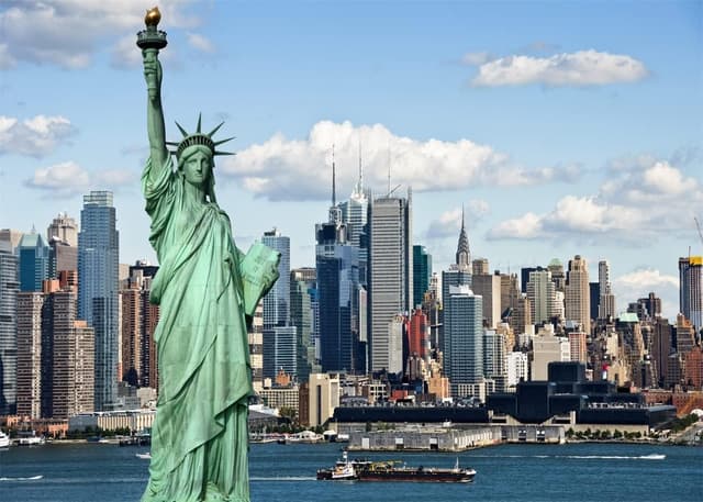 Detalle de CORFOTO 9x6ft Statue of Liberty Fabric Backdrop for Photo Booth, Independence Day & New York Themes