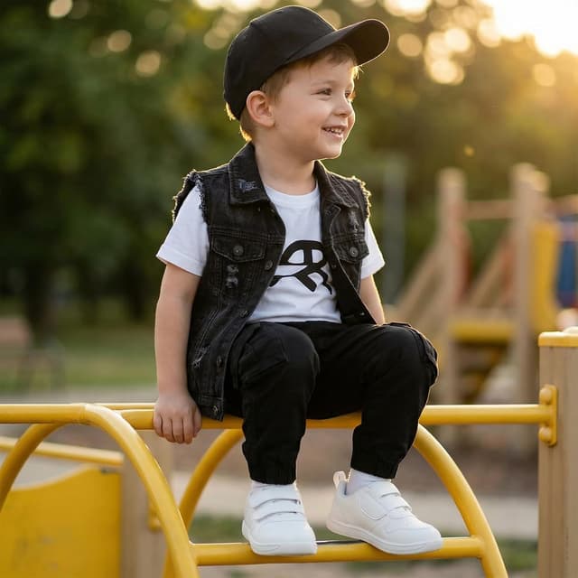 Detalle de STQ Boys & Girls Toddler Trainers with Wide Toe Box, Zero-Drop Sole and Non-Slip Lightweight Outsole