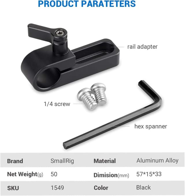 Thumbnail 6 de SMALLRIG 15 mm Rod Clamp 1549