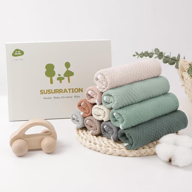 Thumbnail 6 de Susurration muslin baby drool bibs triangle, 6 pack