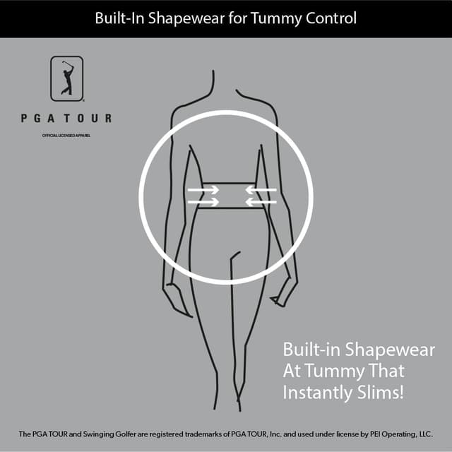 Detalle de PGA Tour Women’s Stretch Golf Pants with Pull-on Waist (Tummy Control, Moisture-Wicking, Sun Protection) 31" & 32" Inseams