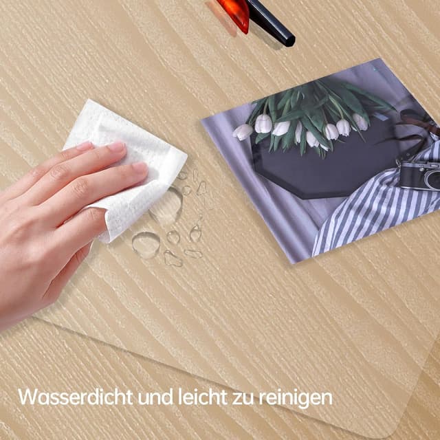 Detalle 2 de Dreamil transparente Schreibtischunterlage aus PVC, wasserdicht mit abgerundeten Ecken – 60 x 33 cm
