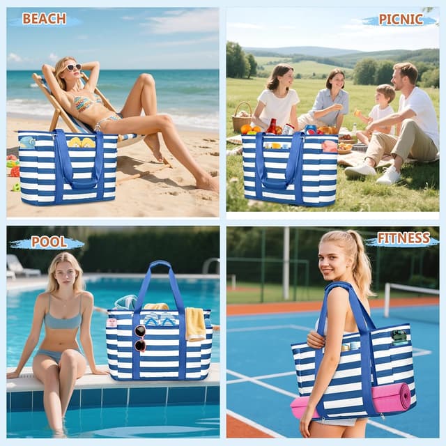 Thumbnail 6 de KTUEOV Sac de plage femme XXL 45L pliable et imperméable, sac caba grand format