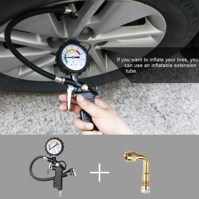 Detalle de URAQT Tyre Pressure Gauge & 220 PSI Tyre Inflator with Pressure Gauge