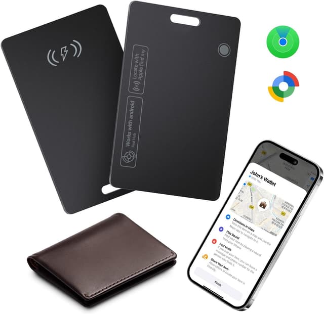 Detalle de Lmrbelec Wallet Tracker Card for Apple Find My & Google Find Hub (1 Pack) — slim IP68 rechargeable card