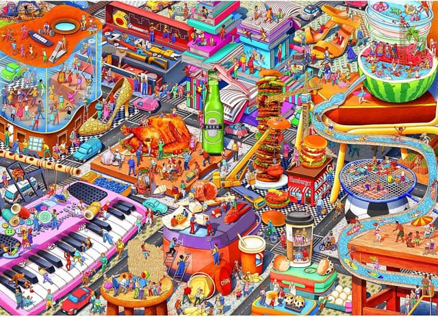 Detalle de Little People’s World 1000-Piece Jigsaw Puzzle for Adults – Challenging Theme from Lilliputian Parties