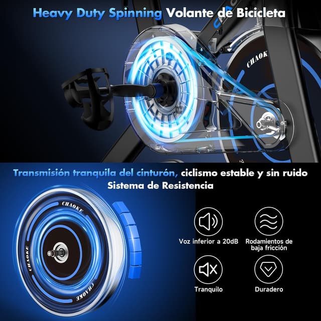 Detalle 2 de CHAOKE Bicicleta Estática Magnética 150kg