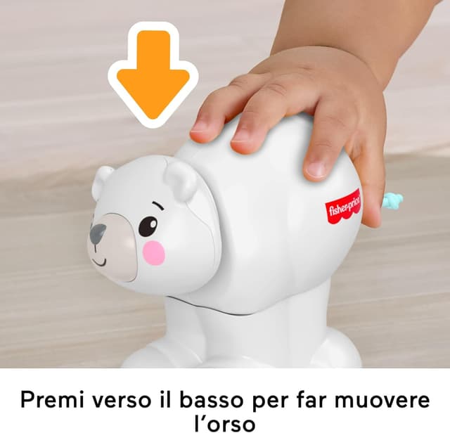 Detalle de Fisher-Price Orso Polare Gattoniamo Insieme (JDL63): veicolo sensoriale da spingere e inseguire