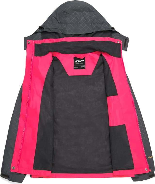 Detalle de DCmount Regenjacke Damen – wasserdichte, winddichte Übergangsjacke mit Kapuze