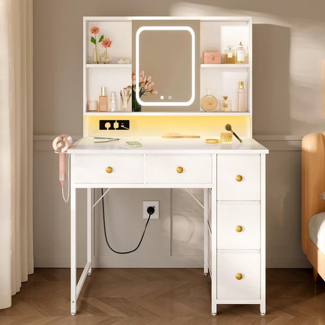 Detalle de ODK dressing table 90x40x139cm with LED mirror
