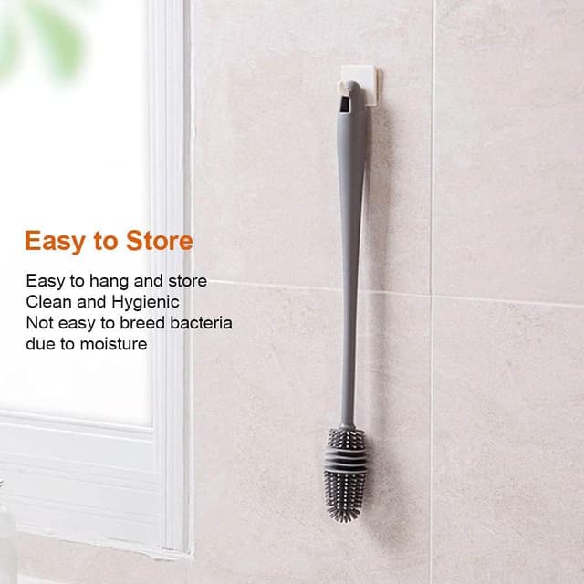 Thumbnail 6 de Long Handle Soft Silicone Baby Bottle Brush (Grey) for Bottles, Glass Cups & Thermoses