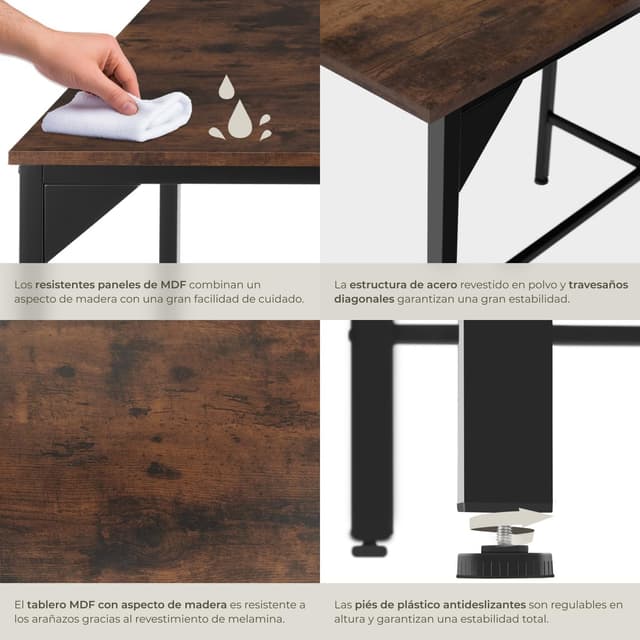 Thumbnail 4 de tectake Mesa Comedor Industrial 120x75