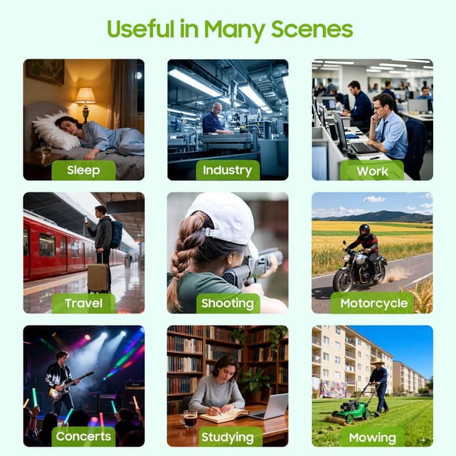 Detalle de 500 Pairs Foam Ear Plugs (Soft Disposable) with Travel Case — 38dB SNR Noise Reduction