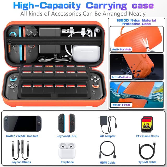 Thumbnail 4 de daydayup Switch Carrying Case with 24-Game Slots