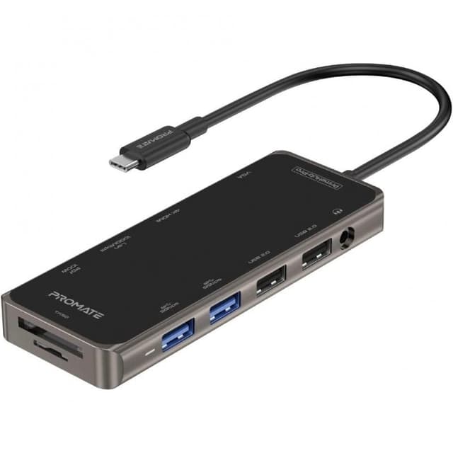 Detalle de Promate PrimeHub-Pro Hub USB-C multipuerto 100W 🖥
