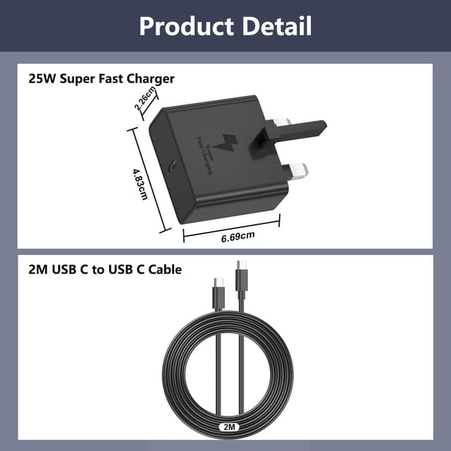 Thumbnail 6 de Samsung Galaxy S25 25W Fast Charger 2-pack with 2m cable