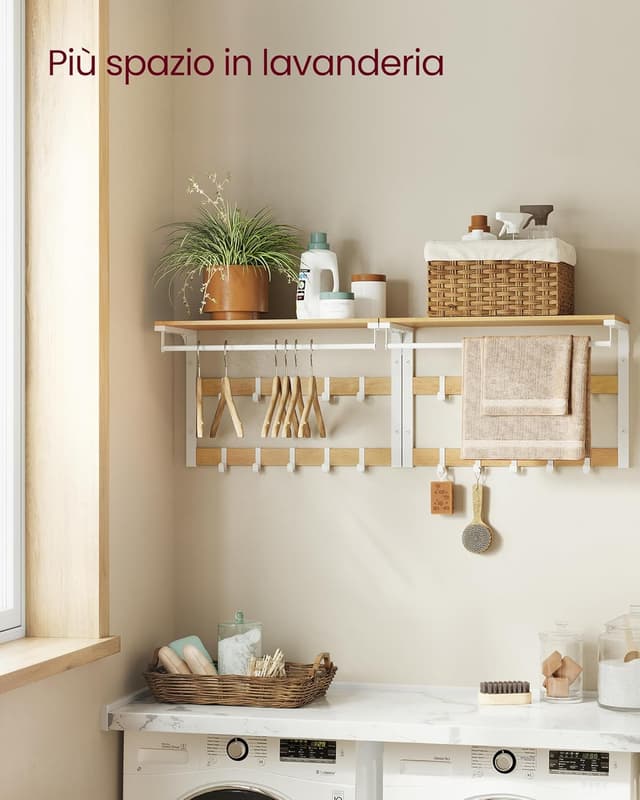 Thumbnail 2 de VASAGLE Appendiabiti da Parete 30x65x42 cm