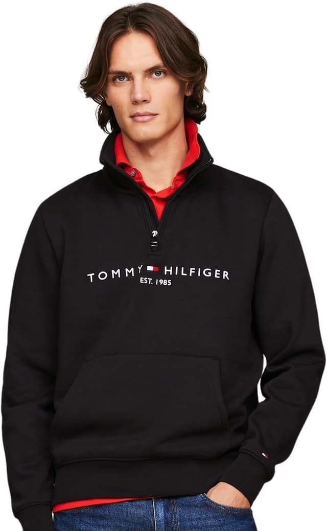 Detalle 2 de Tommy Hilfiger Men’s Tommy Logo Mockneck 1/2 Zip (MW0MW20954)