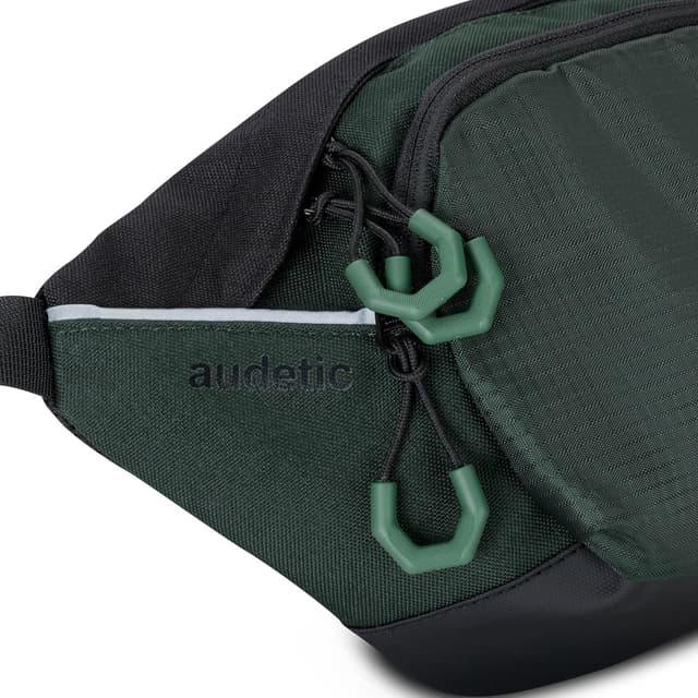 Detalle de AUDETIC Bauchtasche Damen & Herren Oliv „Drip“ – wasserabweisende Gürteltasche für Sport, Outdoor & Alltag