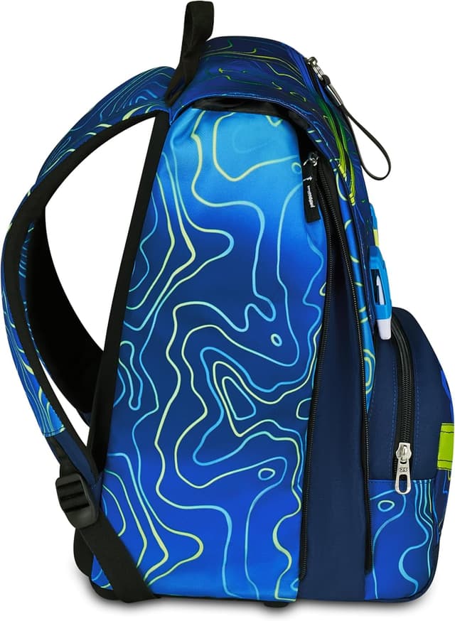 Detalle 2 de Seven Zaino doppio scomparto estensibile Blu, maxi capienza da scuola e viaggio