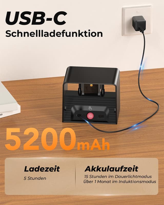 Detalle de VIWAVE 4er-Set Akku-Wandleuchten innen mit Bewegungsmelder & Fernbedienung (3 Farbtemperaturen, dimmbar)