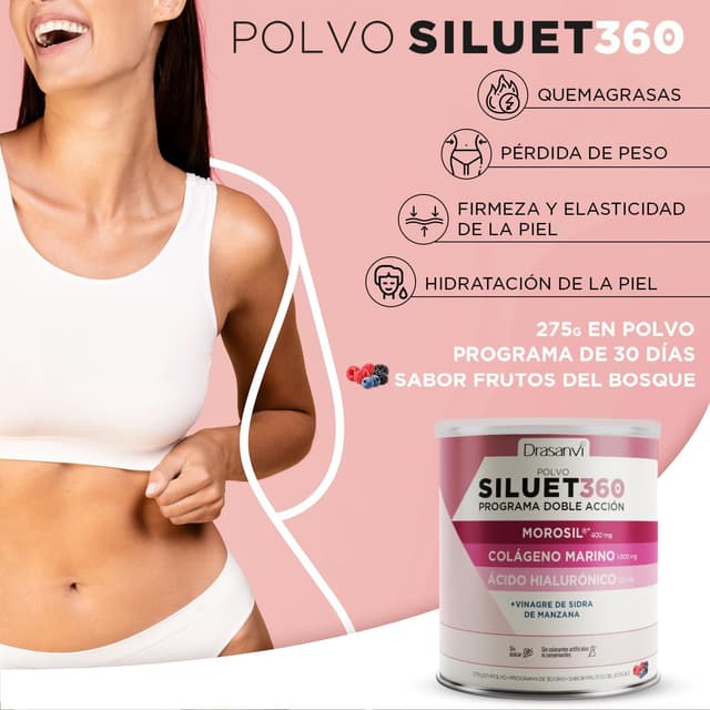 Detalle 2 de SILUET 360 🍏 Quemagrasas y Colágeno para adelgazar 30 días