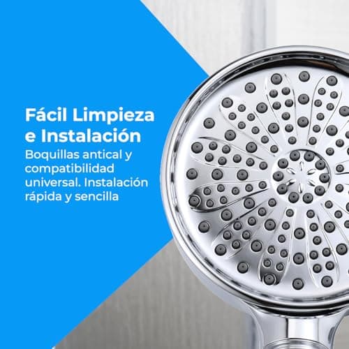 Thumbnail 6 de NK Alcachofa de Ducha Redonda con 6 Modos de Spray: Alta Presión y Filtración de Agua