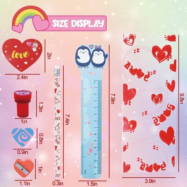 Detalle de UMEELR 28 Valentines Day Cards Set 📝