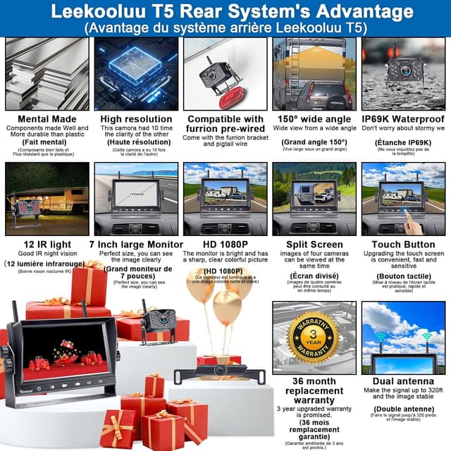 Thumbnail 5 de Tomoia Caméra de recul sans fil 7