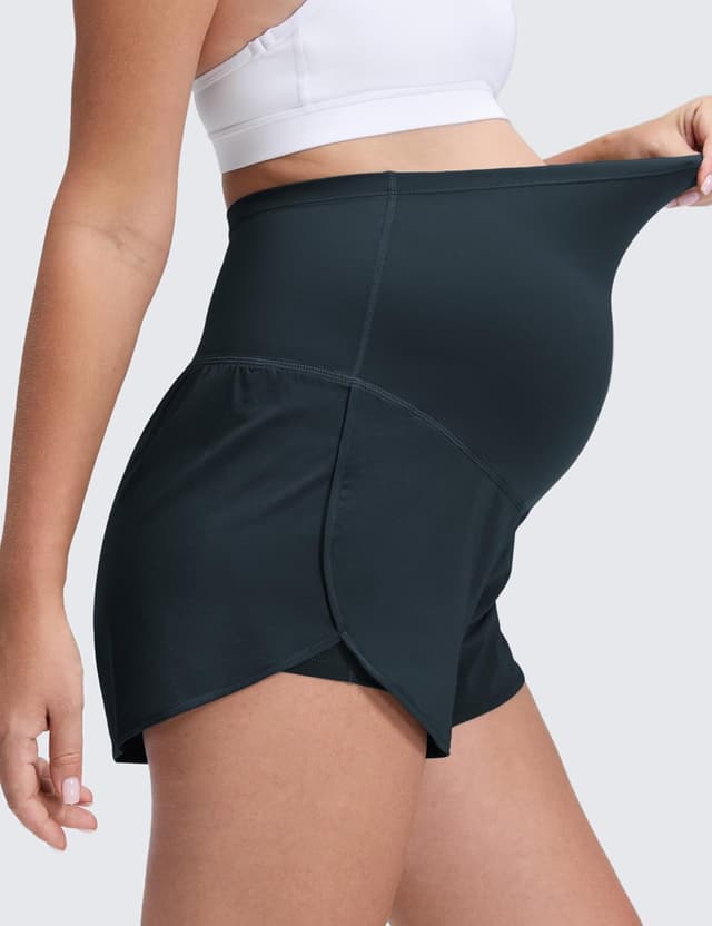 Detalle de CRZ YOGA shorts de grossesse 2 en 1 Feathery-Fit Soft avec poche (entrejambe 7,6 cm)
