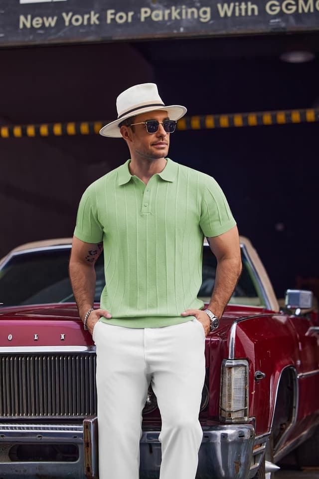 Thumbnail 5 de COOFANDY Knit Polo Shirt Short Sleeve