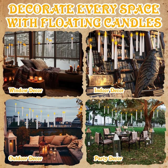 Thumbnail 4 de EXTSUD Juego de 12 velas LED flotantes con mando remoto 🕯️