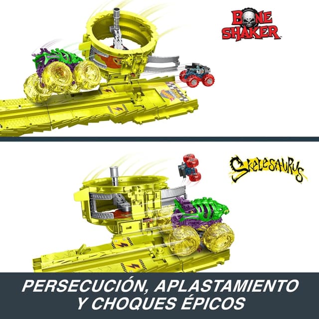 Thumbnail 5 de Hot Wheels Monster Trucks Power Smashers 🚗 Pista y Vehículos Skelesaurus y Bone Shaker