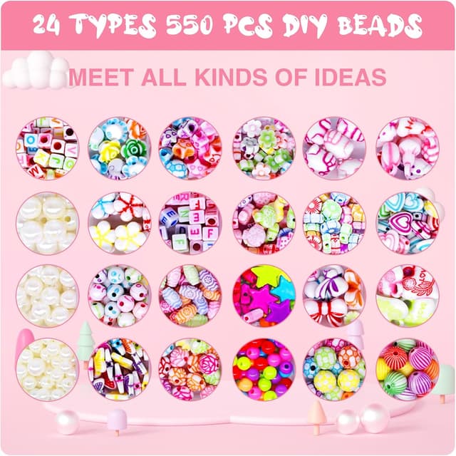 Detalle de Amteker Bracelet Making Kit 550 beads