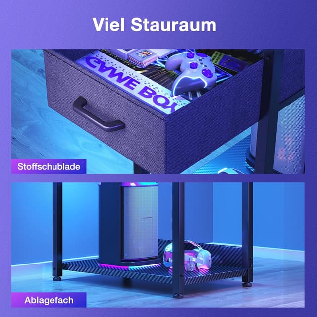 Detalle 2 de Gaming Tisch Coleshome 120×48 cm mit LED