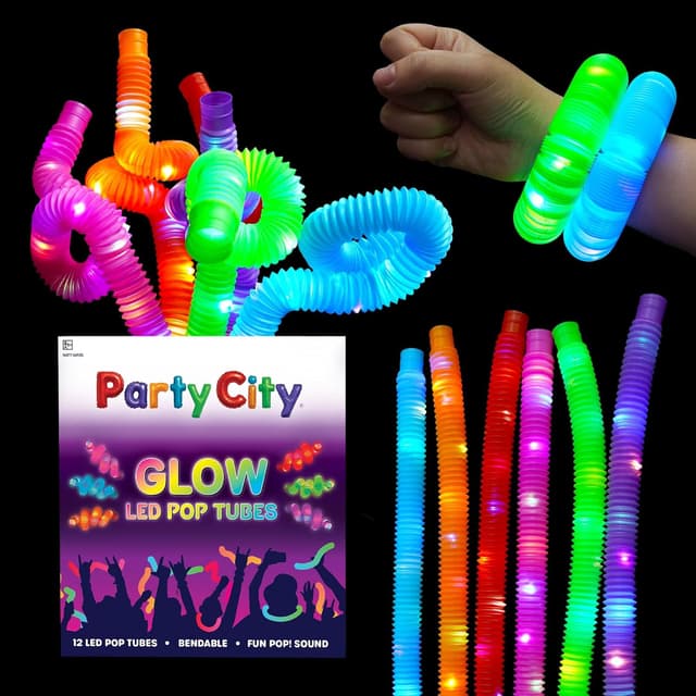 Imagen de Party City 12pk LED Light Up Pop Tubes 25" fidget tubes ๐ en OfertitasTOP