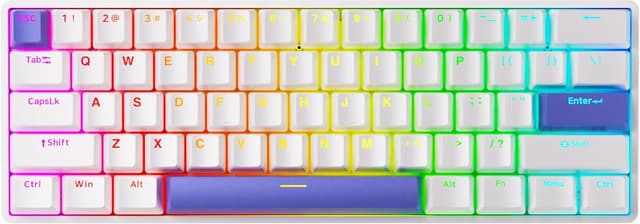 Detalle de DrunkDeer G60 Rapid Trigger mechanische Gaming-Tastatur (TKL, 60% Layout, Magnetschalter) – Weiß