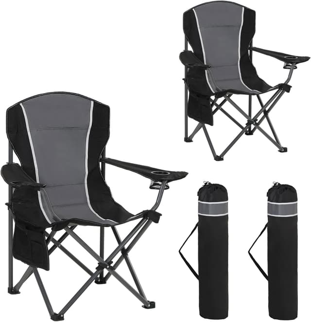 Detalle de HIGH POINT SPORTS 2er Campingstuhl Grau